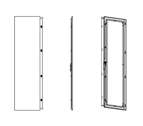 Uşă stânga din oţel pt. dulap cu 2 uşi, Î=2000 L=400 mm