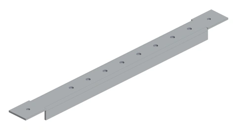 Perforated rail for assembly 60mm busbar-system 2 unit-wide