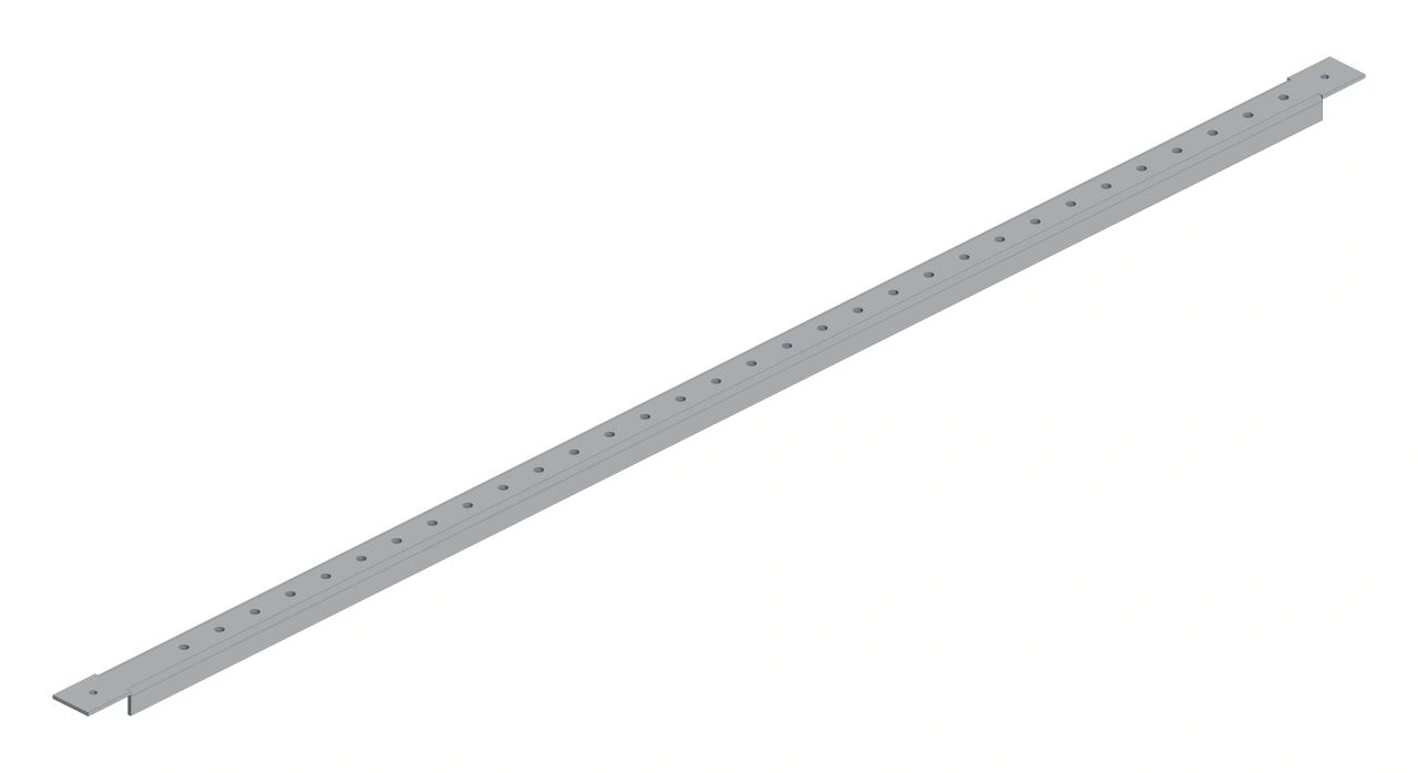 Perforated rail for assembly 60mm busbar-system 5 unit-wide