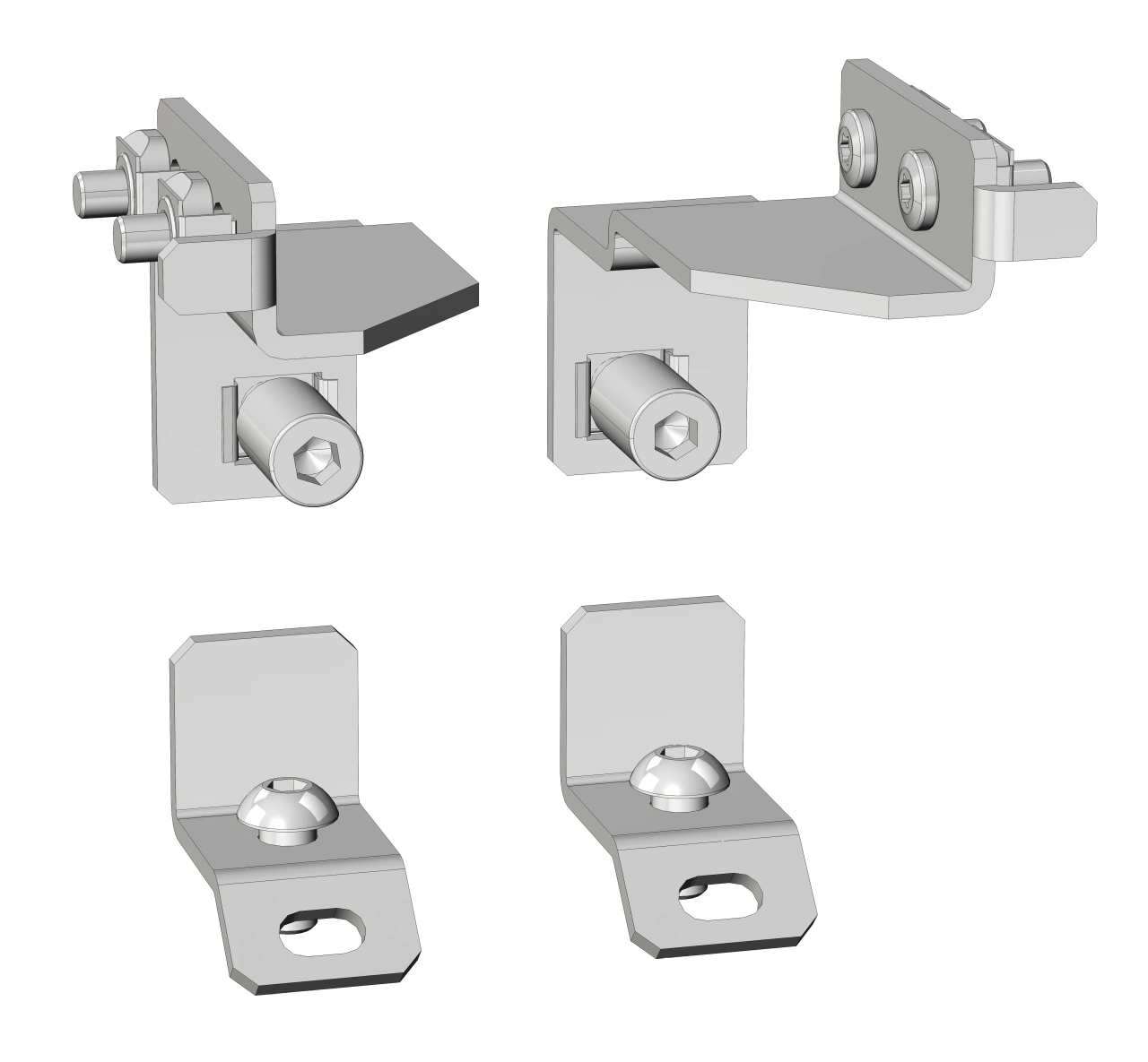 Set of brackets for AC/KC mounting plates