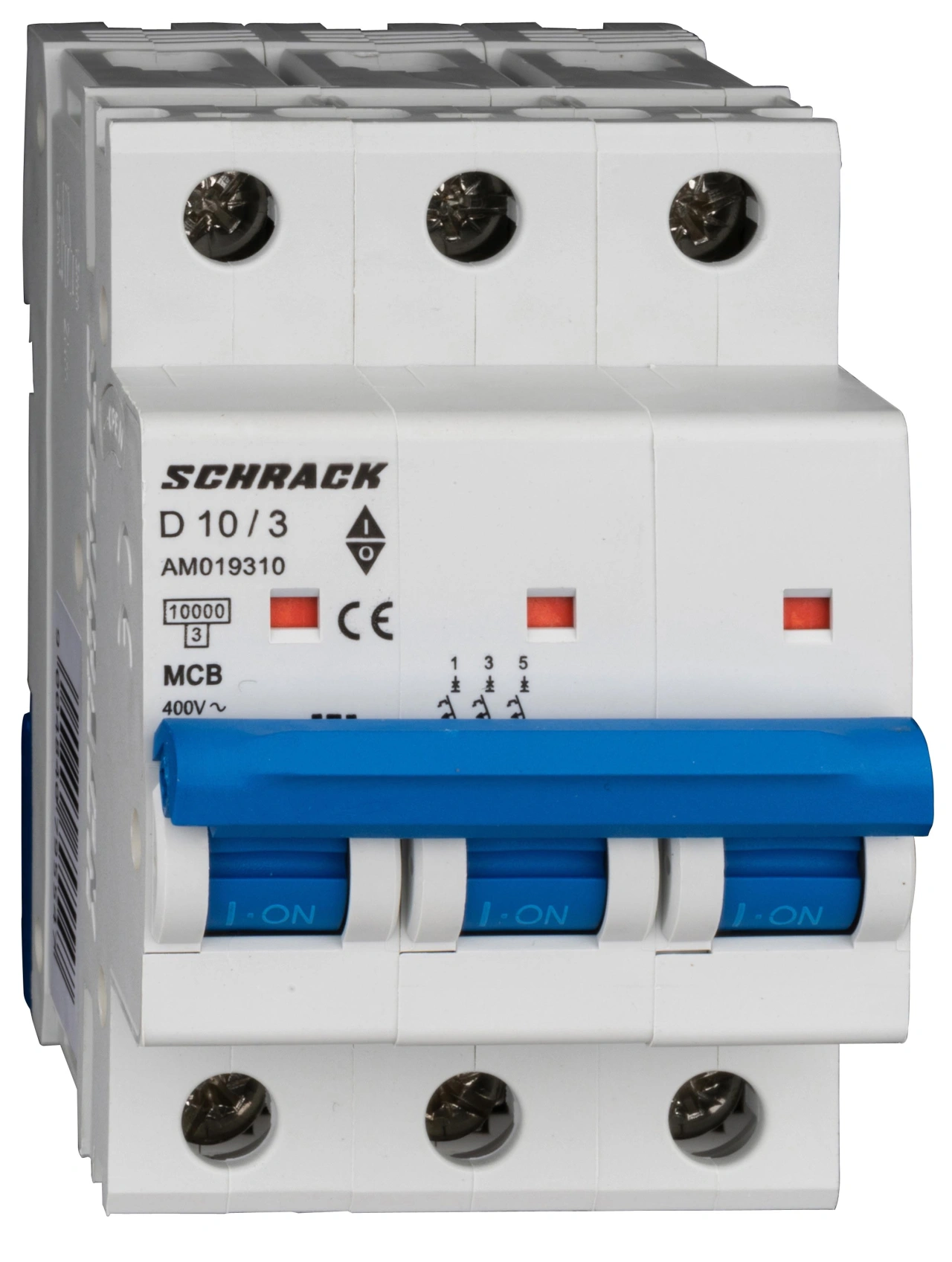 Întreruptor automat modular (MCB) AMPARO 10kA, D 10A, 3 poli