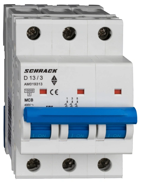 Întreruptor automat modular (MCB) AMPARO 10kA, D 13A, 3 poli