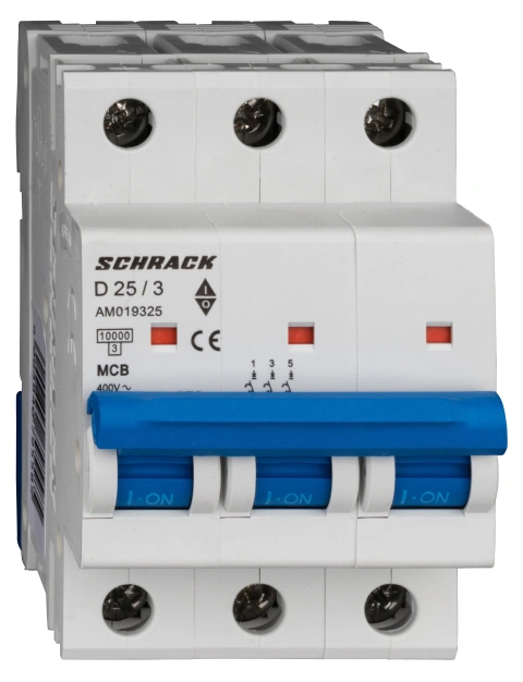 Întreruptor automat modular (MCB) AMPARO 10kA, D 25A, 3 poli