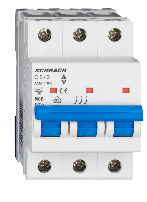 Întreruptor automat modular (MCB) AMPARO 6kA, C 6A, 3-poli