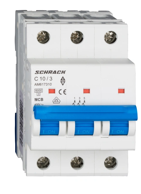 Întreruptor automat modular (MCB) AMPARO 6kA, C 10A, 3-poli