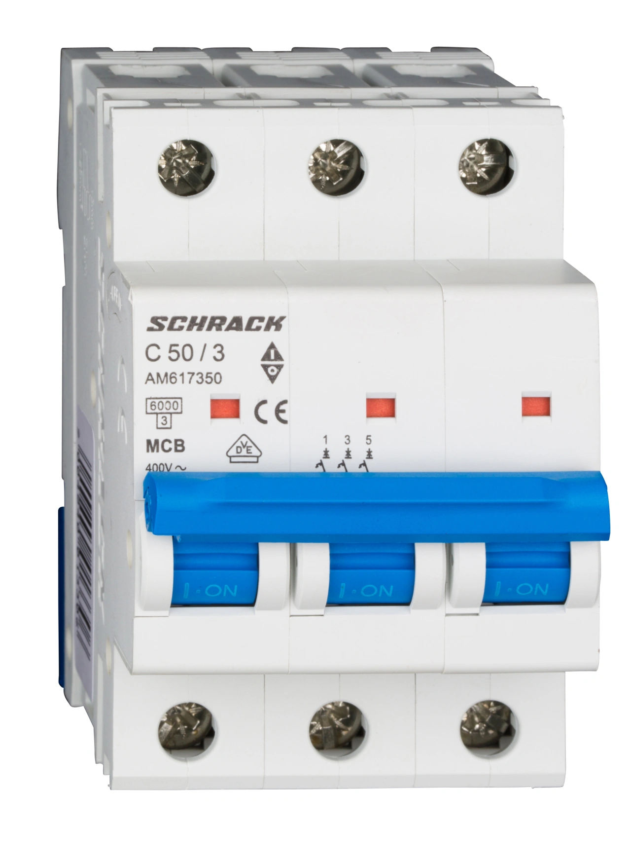 Întreruptor automat modular (MCB) AMPARO 6kA, C 50A, 3-poli