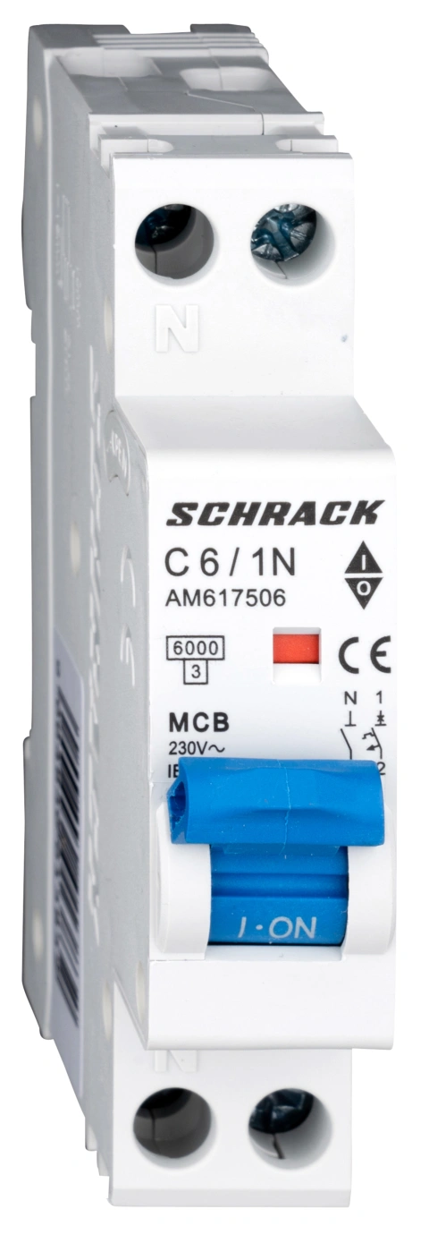 Întreruptor automat modular, AMPARO 6kA, C 6A, 1P+N, 1UH