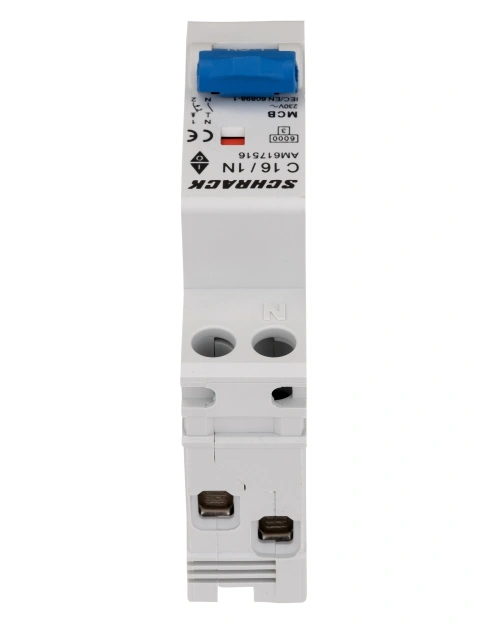 Întreruptor automat modular, AMPARO 6kA, C 16A, 1P+N, 1UH_5