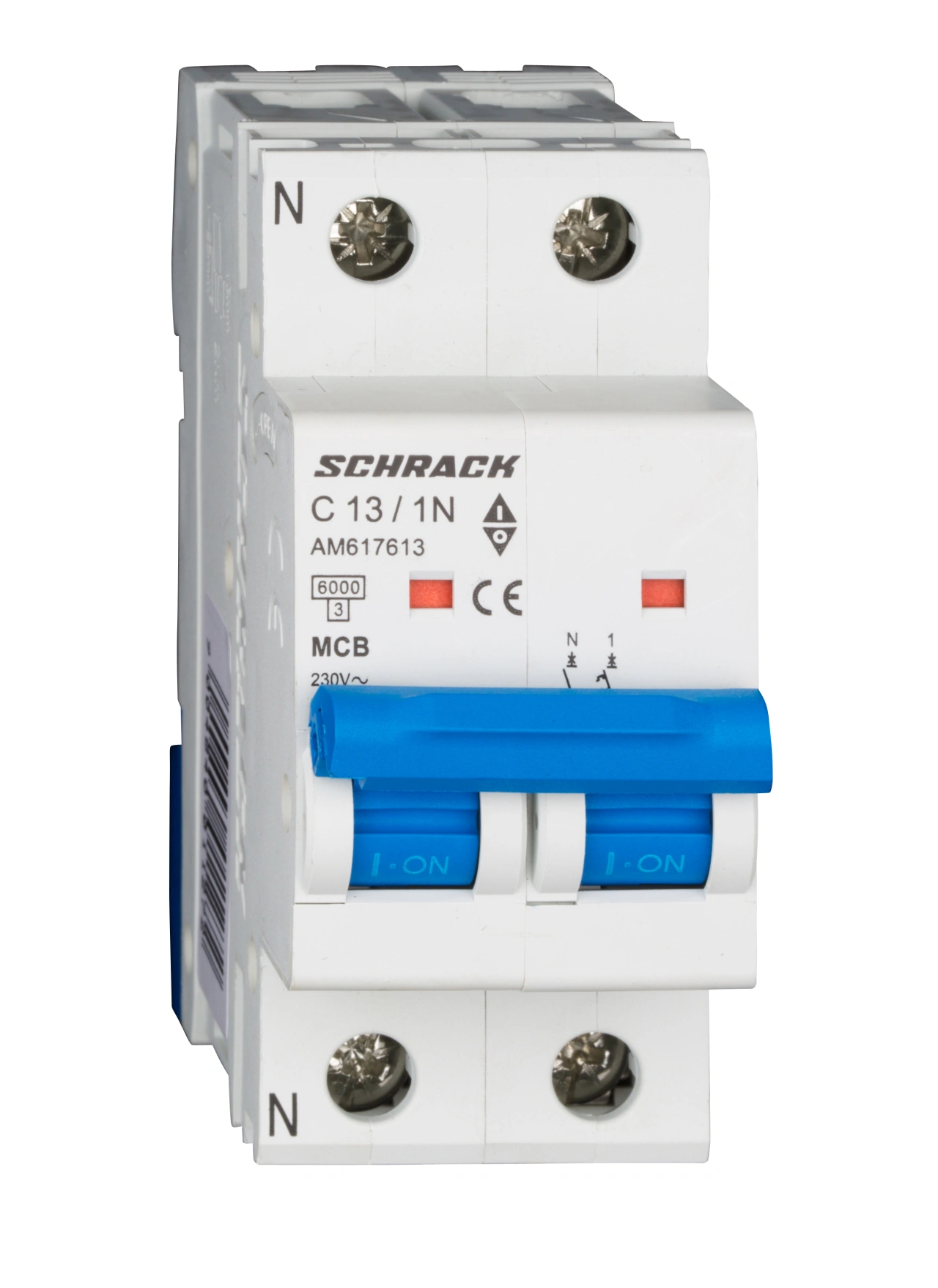 Întreruptor automat modular (MCB) AMPARO 6kA, C 13A, 1P+N