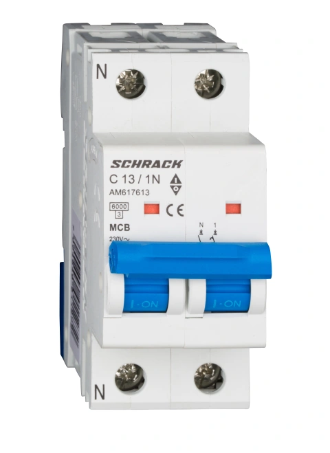 Întreruptor automat modular (MCB) AMPARO 6kA, C 13A, 1P+N