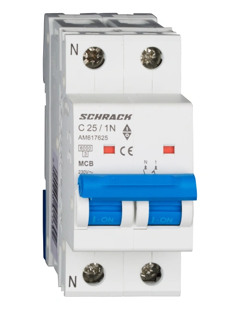 Întreruptor automat modular (MCB) AMPARO 6kA, C 25A, 1P+N