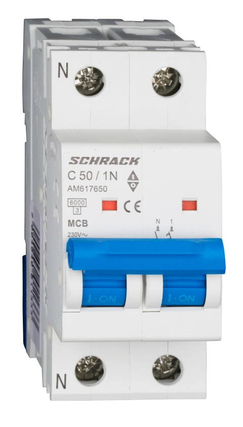 Întreruptor automat modular (MCB) AMPARO 6kA, C 50A, 1P+N