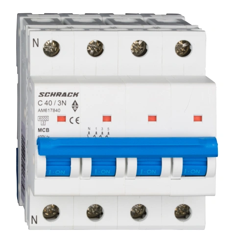 Întreruptor automat modular (MCB) AMPARO 6kA, C 40A, 3P+N
