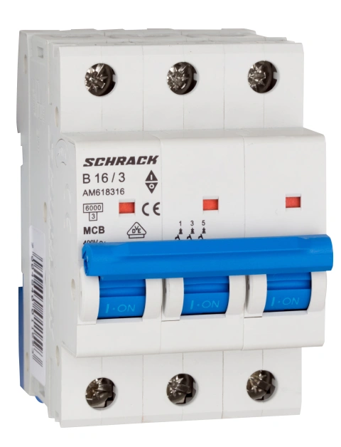 Întreruptor automat modular (MCB) AMPARO 6kA, B 16A, 3-poli