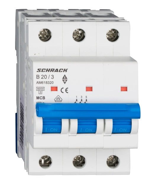 Întreruptor automat modular (MCB) AMPARO 6kA, B 20A, 3-poli