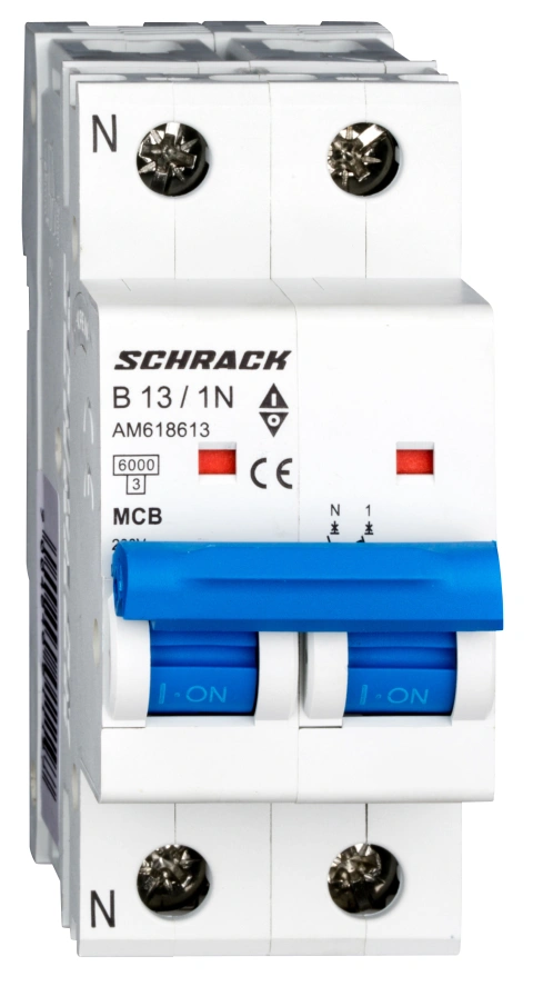 Întreruptor automat modular (MCB) AMPARO 6kA, B 13A, 1P+N
