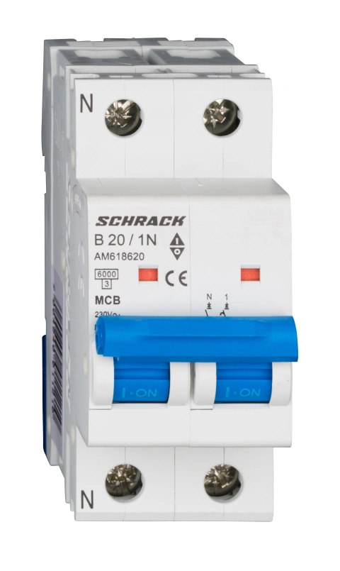 Întreruptor automat modular (MCB) AMPARO 6kA, B 20A, 1P+N