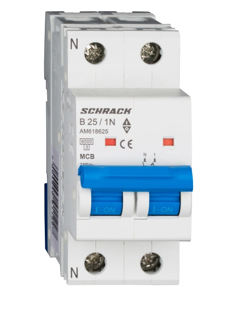 Întreruptor automat modular (MCB) AMPARO 6kA, B 25A, 1P+N