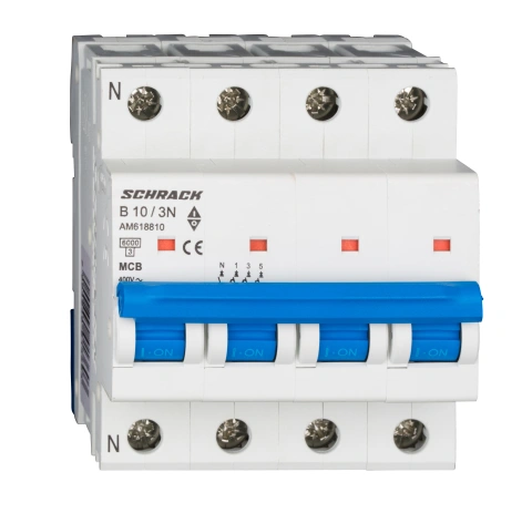 Întreruptor automat modular (MCB) AMPARO 6kA, B 10A, 3P+N