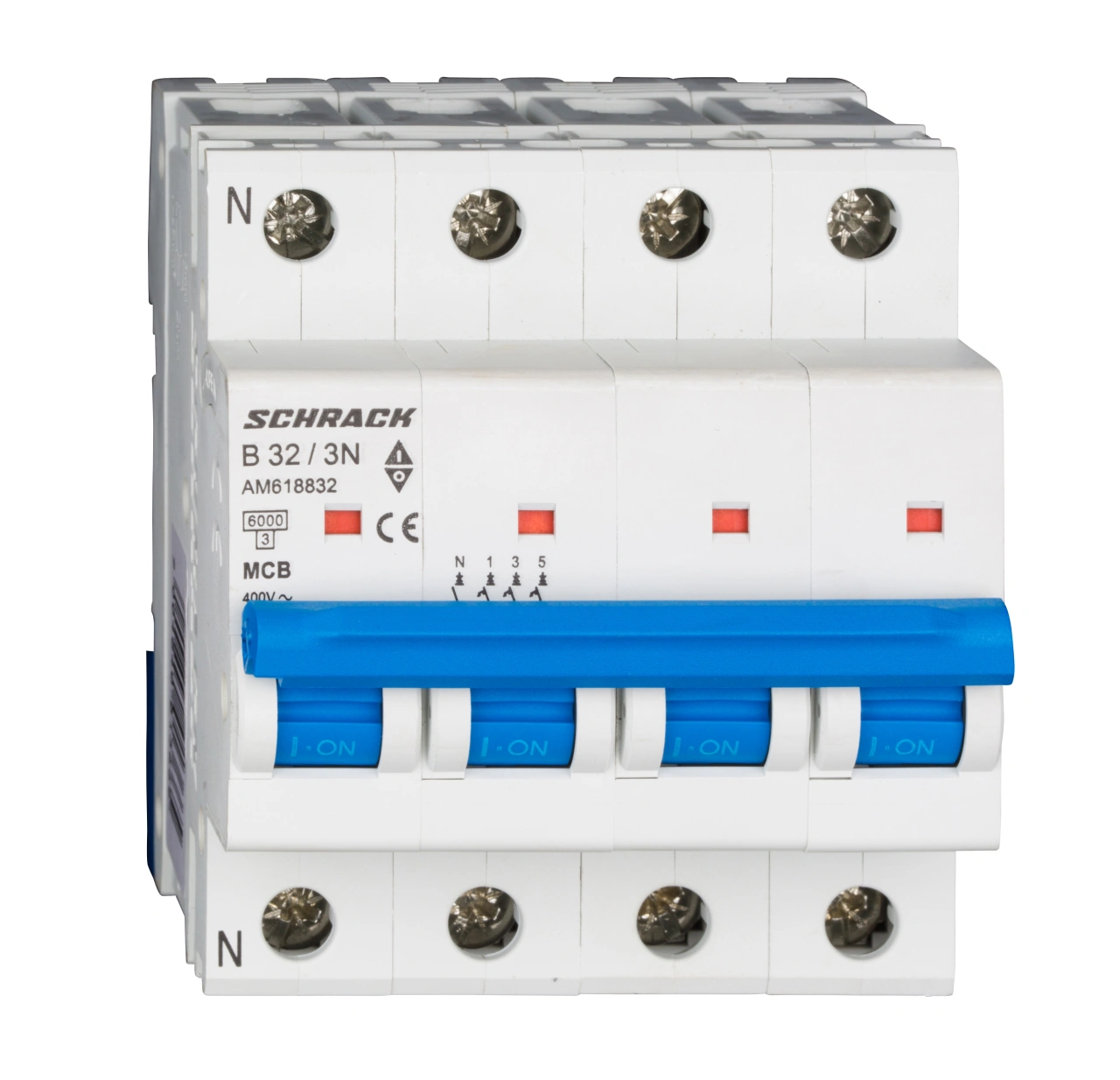 Întreruptor automat modular (MCB) AMPARO 6kA, B 32A, 3P+N