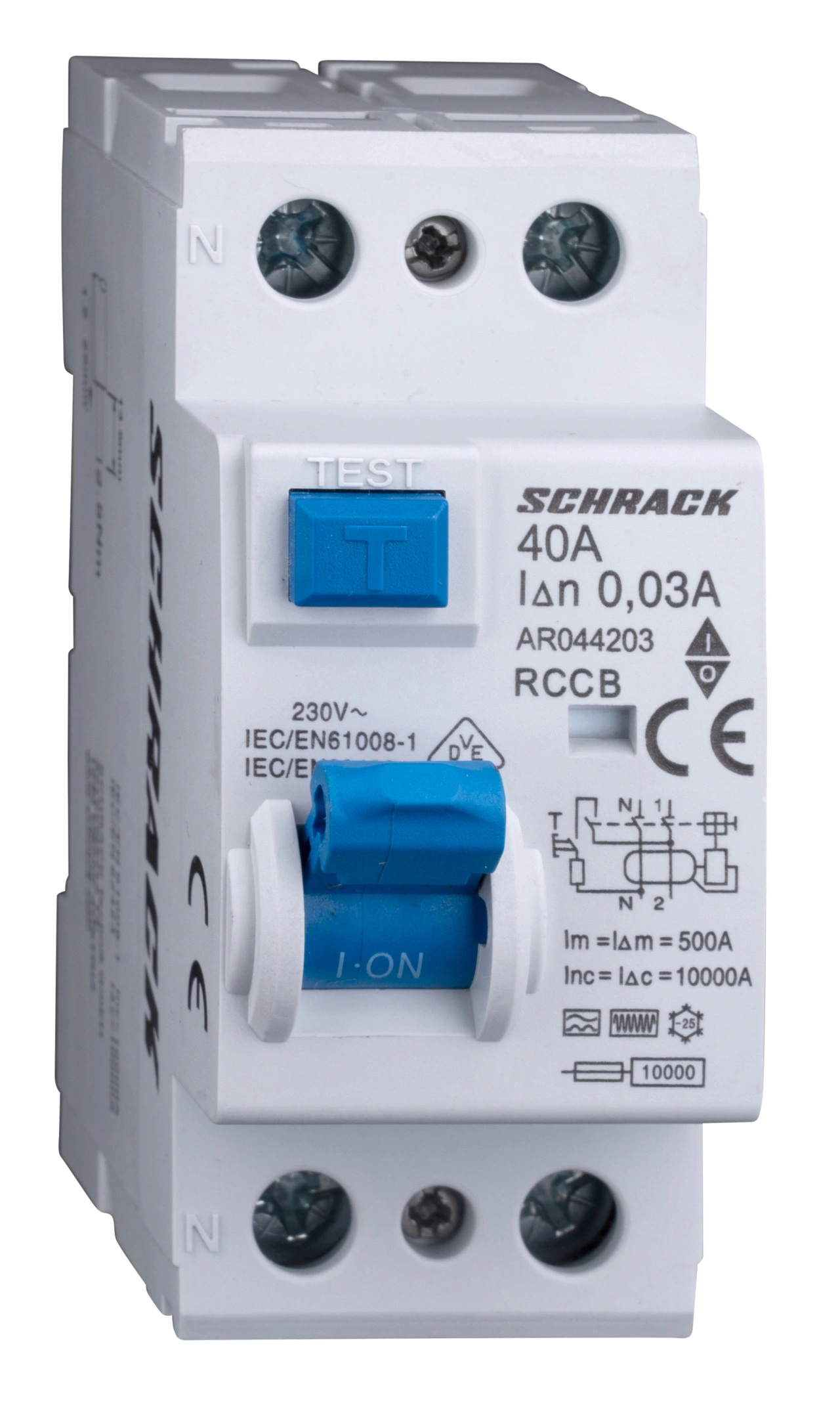 Residual Current Circuit Breaker 10kA, 40A, 2-pole, 30mA, F