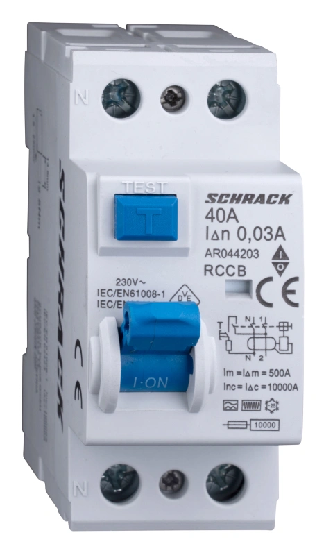 Residual Current Circuit Breaker 10kA, 40A, 2-pole, 30mA, F