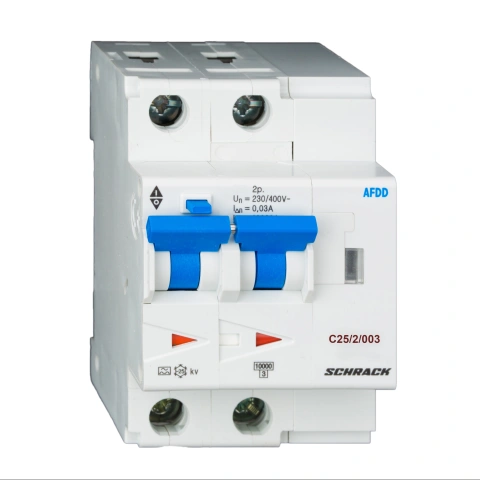 AFDD, seria Lisa, C 25 A, 2 poli, 30 mA, A/cu temp., 10 kA