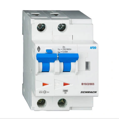 AFDD, seria Lisa, B 10 A, 2 poli, 30 mA, A/cu temp., 10 kA