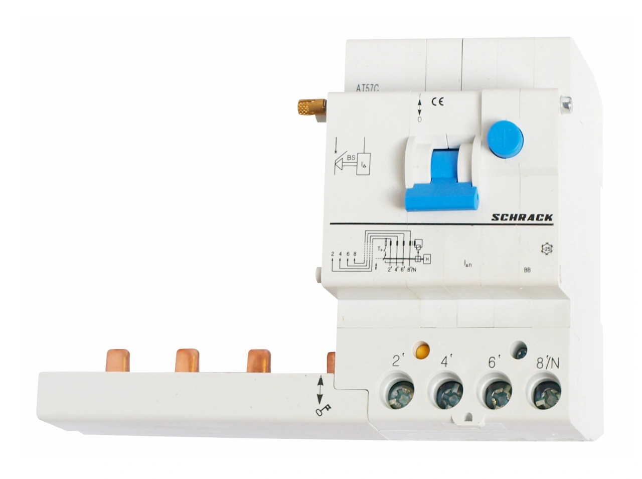 Bloc protectie dif. clipsabila 63A, 4poli 1A tip S, AC