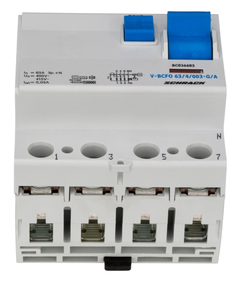 Residual current circuit breaker 63A, 4-p, 30mA, type A,G,V_6