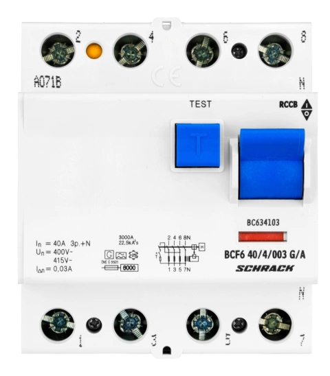 Intreruptor diferential 6kA 40A, 4 p, 30mA, G tip. A_2