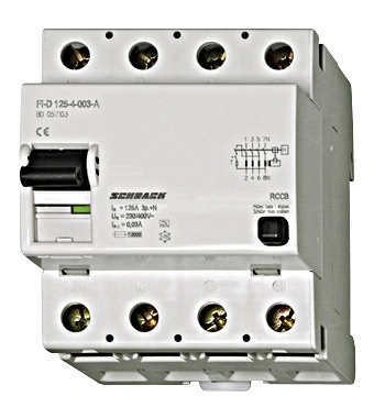 Residual current curcuit breaker 125A, 4-pole, 300mA,type AC