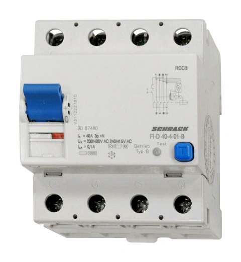 Întreruptor diferential 40A, 4-poli, 100mA, tip B