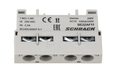 Contact auxiliar 1ND+1NÎ, montaj frontal pentru BE2_1