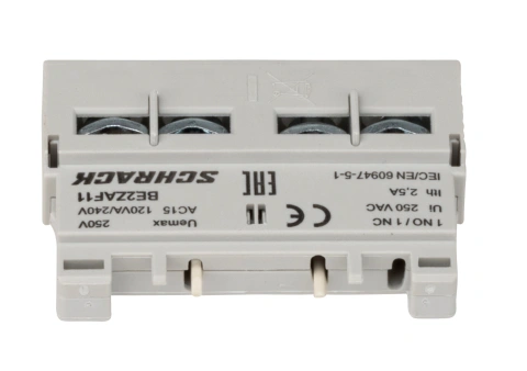 Contact auxiliar 1ND+1NÎ, montaj frontal pentru BE2_5