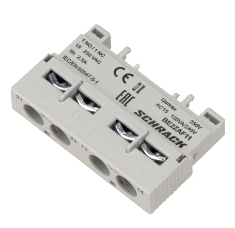 Contact auxiliar 1ND+1NÎ, montaj frontal pentru BE2_8