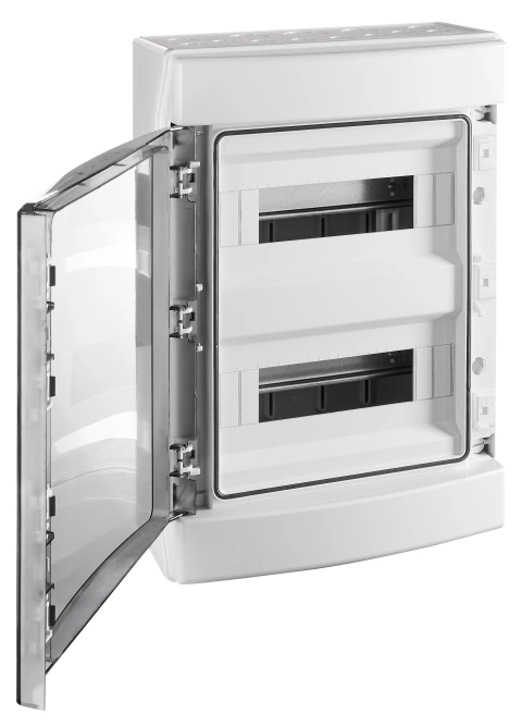 Dulap distrib. apl. IP65, 24UH, 2 rând. cu uşă transparentă_1