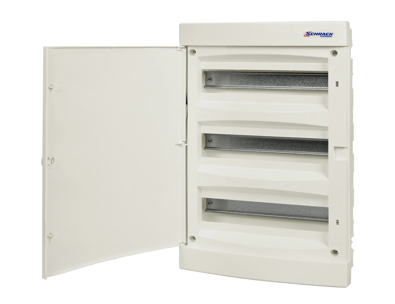 Dulap distrib. încastr. 3r-54UH, uşă din plastic alb mat