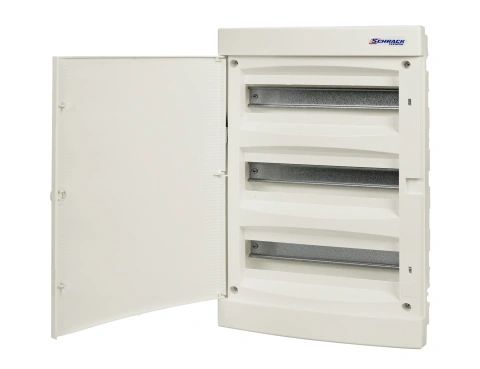 Dulap distrib. încastr. 3r-54UH, uşă din plastic alb mat
