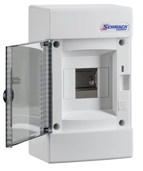 Cofret aparent, 4 UH, 1 rând, ușă transparentă, IP40