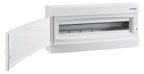 Dulap distrib. apl, 1 rând. 24UH, uşă din plastic alb mat