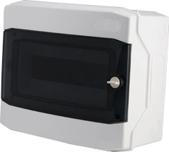 Dulap distrib. apl. IP65, 12UH, 1 rând, cu uşă transparentă