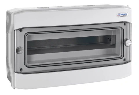 Cofret mural, 1rând, 18 UH (module), transparent IP65