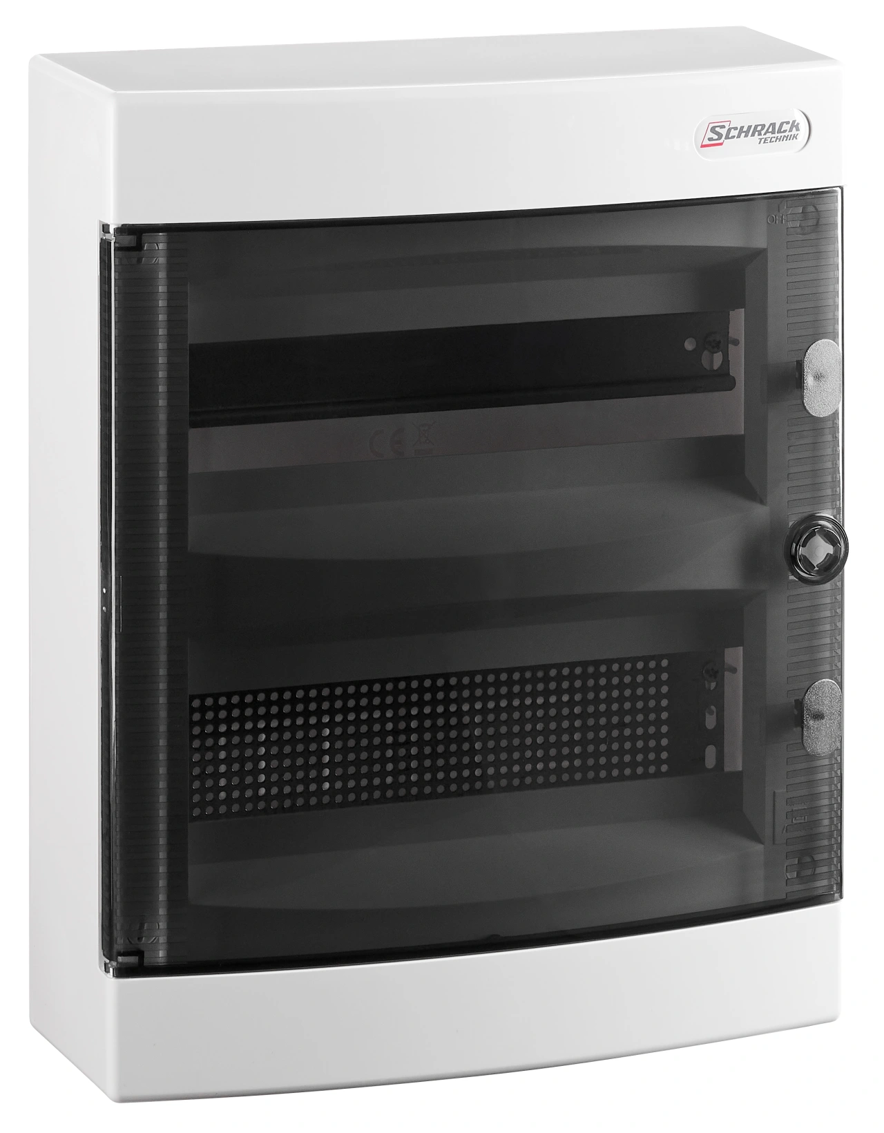 Wall-mounted combi-media enclosure 2-rows, 12MW, white door