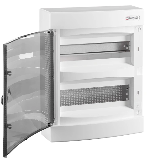 Wall-mounted combi-media enclosure 2-rows, 12MW, white door_1