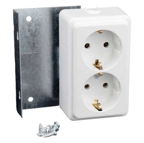 Set prize duble 16A, 250V c.a., cu sistem de montaj