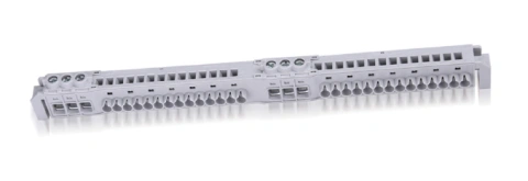 N/PE Screwless terminal block 1xN and 1xPE, each 14x4mm²