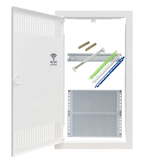 Cofret media combi cadru şi uşă cu 3 rânduri verticale