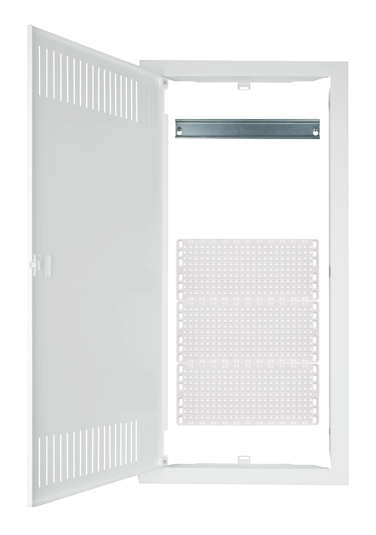 Frame, door and insert for media enclosure BK0857, 4-rows