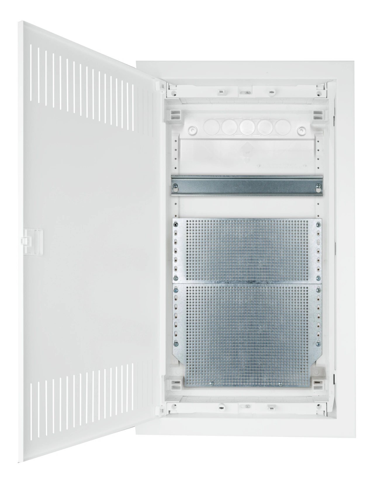 Flush-mounted media enclosure 3-rows - solid wall